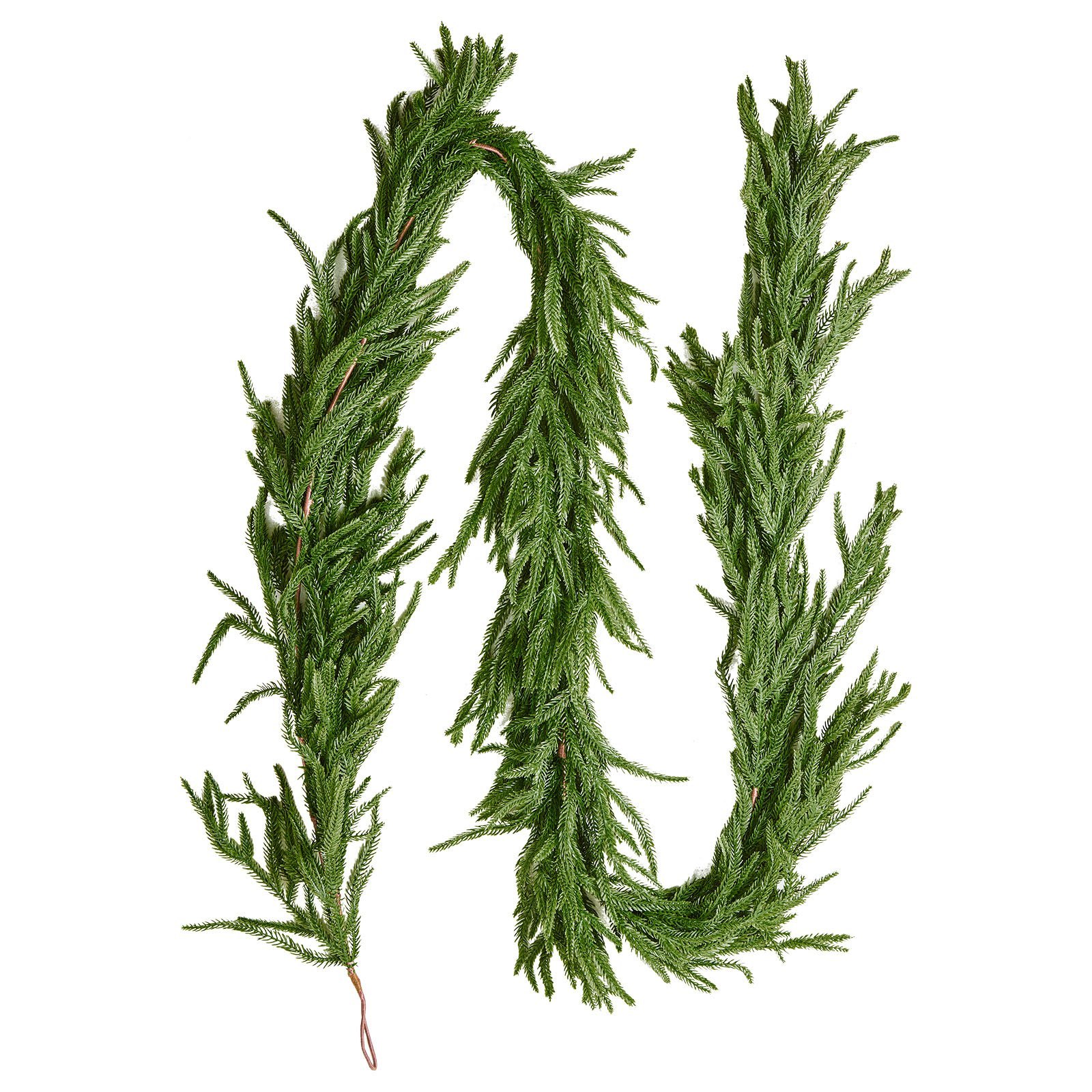 Christmas Garland, 9-FT Realistic Norfolk Pine Garland, Evergreen Real Touch Artificial Faux Greenery Garlands, For Holiday Indoor Outdoor Xmas Decoration On Table, Mantel, And Fireplace