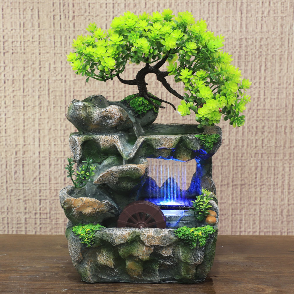 Cross-Border E-Commerce Desktop Small Rockery And Water Fountain With Raining Creative Decorations Home Children’s Birthday Gift 125