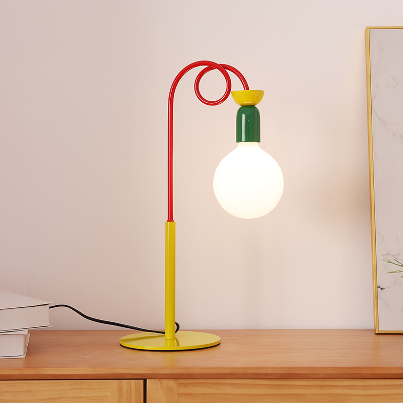 Theme Hotel Homestay Full Spectrum Memphis Medieval Color Fruit Table Lamp