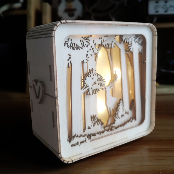 3D Wooden Puzzles Elven Deer Model Kit Night Lights Desk Decorations Birthday Christmas Gifts For Women Age14+